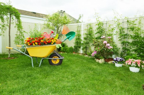 Design elements for a Catford garden with diverse plants and structures